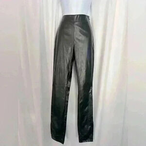 SBetro Black Faux Leather Pants (578)